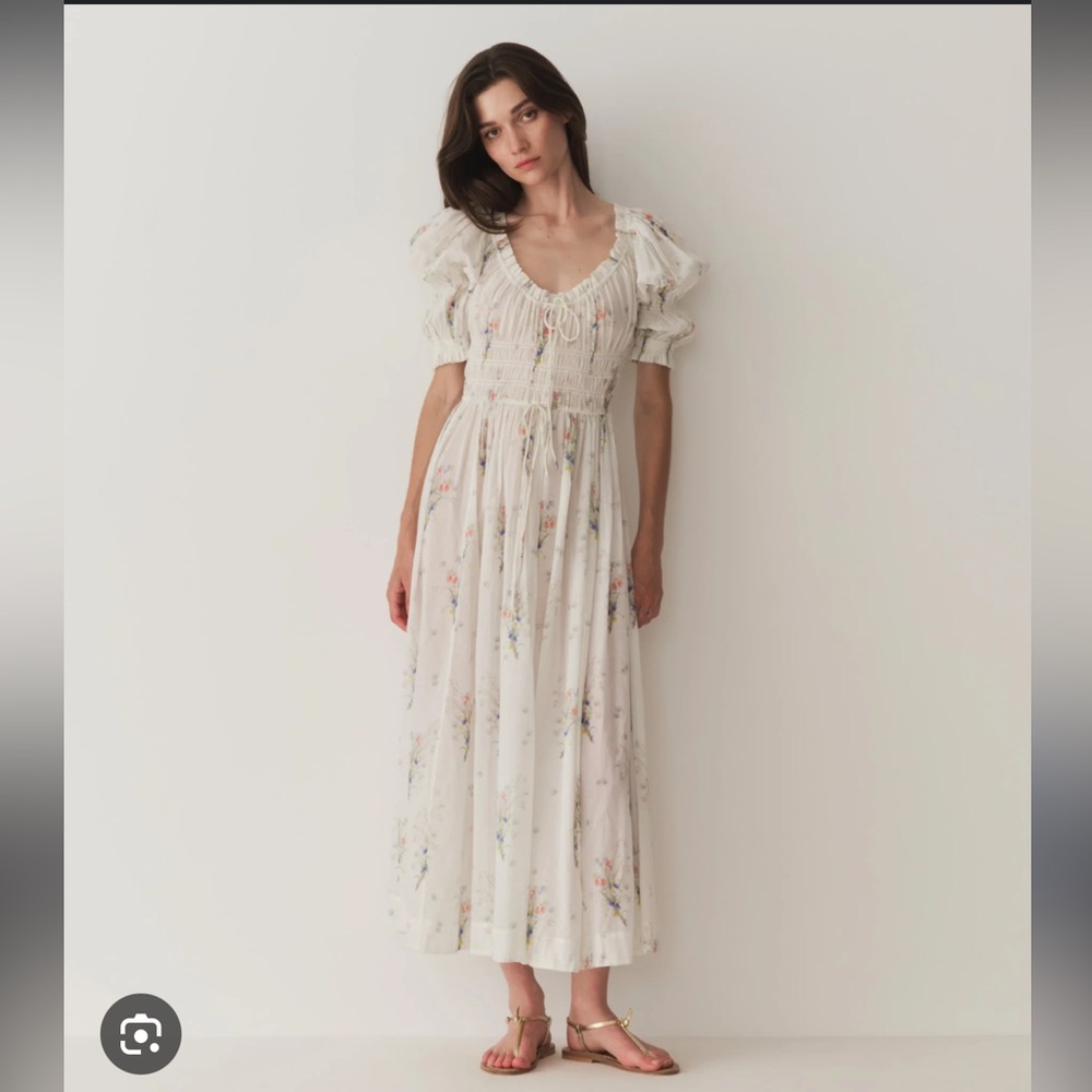 Doen Ischia dress in painted floral (size M)